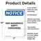 Signmission Non-Hazardous Empty Containers OSHA Notice Sign, Aluminum, 7in W x 10in L, 2PK OS-2PACK-NS-A-710-V-15069 - alternate 2
